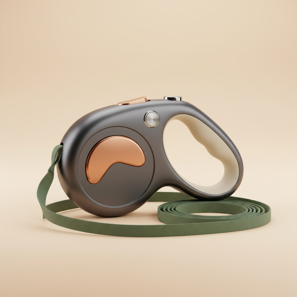 Retractable dog leash product shot
