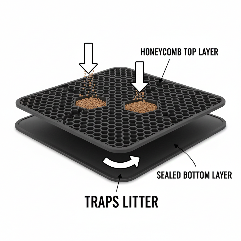 Cat litter mat infographic