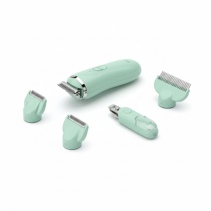 Green 4-in-1 pet grooming kit with attachments