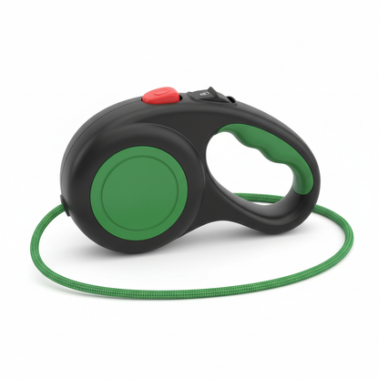 Green retractable dog leash product shot
